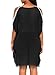 Women Casual V Neck Cold Shoulder Chiffon Bikini Swimsuit Beach Cover Up Bathing Suit Swimwear Summer Beachwear Dress Black Plus Size XXL