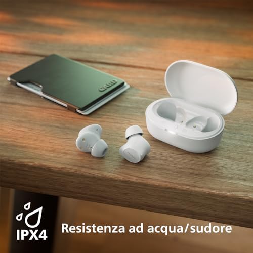 TAT1209WT Cuffie auricolari Bluetooth True Wireless - Auricolari piccoli, Valore importante, Audio naturale con bassi dinamici, Chiamate chiare y Alloggiamento per ricarica tascabile - Bianco