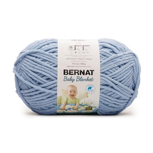 Bernat Baby Blanket Yarn for Crocheting Soft, Baby Blue