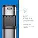 hOmeLabs Self Cleaning Bottom Loading Water Dispenser for 5 Gallon Bottle - Hot Room and Cold Water Cooler in Stainless Steel Frame with Removable Drip Tray Safety Child Lock and LED Night Light