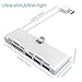 Alcey Ultra-Thin USB 3.0 Hub with 2-Slot Card Reader Exclusively for iMac Slim Unibody, Premium Aluminum USB 3.0 3-Port Hub and SD/TF/Micro SD Card Reader Combo
