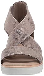 Clarks womens Jillian Rise Wedge Sandal, Pewter