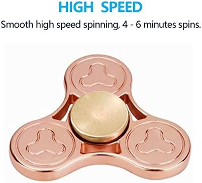 Aroek Triangle Fidget Spinner Toy, High Speed Up to 5 Minutes Spins, EDC Hand Spinner for ADHD, Killing Time, Stress and Anxiety Relief, Hybrid Ceramic Bearing, Copper
