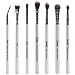 Nanshy 7-Piece Eyeshadow Brush Set - Professional Makeup Brush Set for Eyes, Brows & Lips - Eye Shadow Brushes Set for Powder & Cream Eye Makeup Blending & Application - Vegan & Cruelty-Free - White