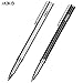 BaseTronics MEKO 2PCs [2-in-1 Micro-Fiber Series] Stylus Pens for Touch Screens iPad Smartphones and Tablets -(Black & Silver)