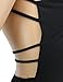 Mokoru Women's Sexy Spaghetti Strap Backless Sleeveless Bodycon Club Mini Dress, Small, Black
