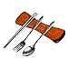 AMA(TM) 3 in1 Stainless Steel Pocket Spoon Fork Chopsticks Diner Set Outdoor Travel Camping Tableware Eating Utensil Spork Tool Kit with Casethumb 3