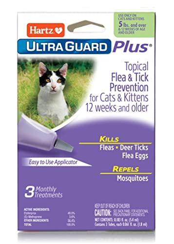 Hartz UltraGuard Plus Drops for Cats, Over 5-Pound