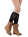 Dimore Over the Knee Antique Crochet Cable Lace and Button Thigh Thin High Boot Socks with Lace Trim Black