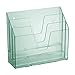 Acrimet Horizontal Triple File Folder Holder Organizer (Clear Green Color)