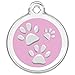 CNATTAGS Stainless Steel Enamel Pet ID Tags Designers Round Paws