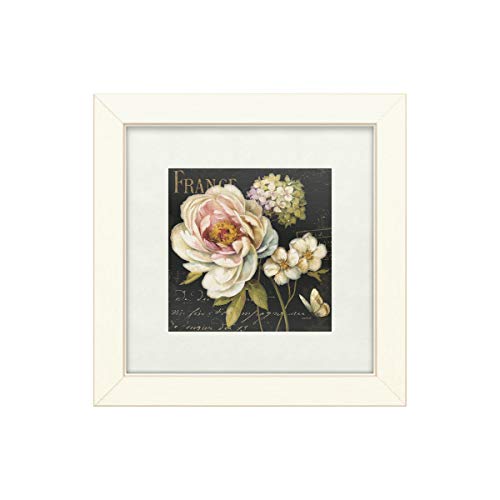 Trademark Fine Art ' Marche de Fleurs on Black ' White Matted White Frame by Li…