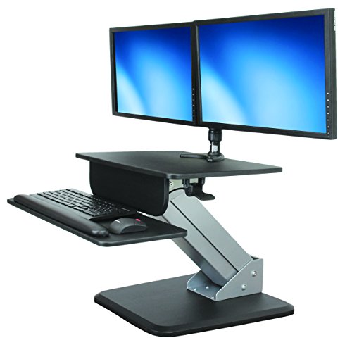StarTech.com Height Adjustable Standing Desk Converter - Sit Stand Desk with One-finger Adjustment - Ergonomic Desk