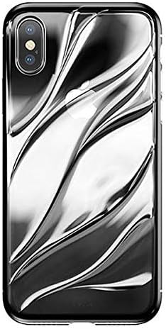 Baseus Water Modelling Shockproof Phone Case for iPhone X/Xs Ultra Thin Silicone Soft TPU Back Cover (Black Transparent)