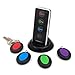 Vodeson Wireless Key Finder RF Item Locator with Base Support and LED Flashlight, Keys, Wallet, Pet Locator with Sound Alarm, 1 Transmitter + 4 Receivers - Black