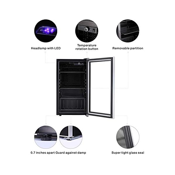 Antarctic-Star-26-Bottle-Wine-CoolerCabinet-Beverage-Refrigerator-Small-Mini-Red-White-Wine-Cellar-Beer-Soda-Clear-Front-Glass-Door-Counter-Top-Bar-Fridge-Quiet-Operation-Compressor-Adjust-Temperature