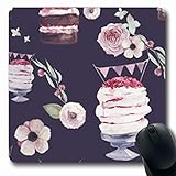 NOWCustom Oblong Mousepads Cute Watercolor Garden