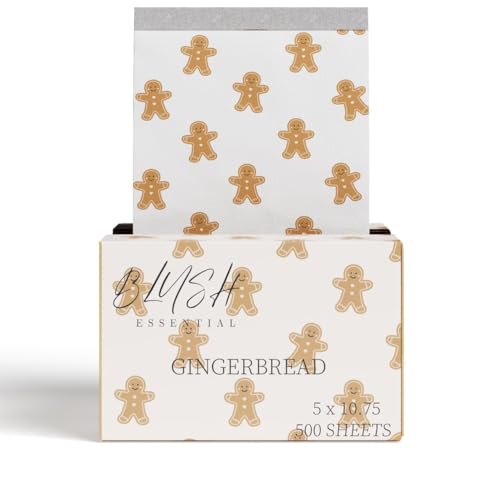 Blush Essential Gingerbread Aluminum Foil Sheets - 500 Foil Sheets for Hair Color Highlighting - Cute Hair Foils for Christmas - Professional Salon Quality