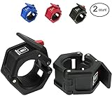 WODSKAI Olympic Barbell Collars Pair of 2 inch, Solid Nylon Locking Clamps with Quick Release Secure Snap Latch, Great for Weight Lifting Gym Barbell Clamp Collars