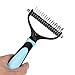 Hihamer Dematting Tool for Dogs - Double Sided Rake Comb Grooming Tools for Undercoat Removal - For All Pets With Medium and Long Hair
