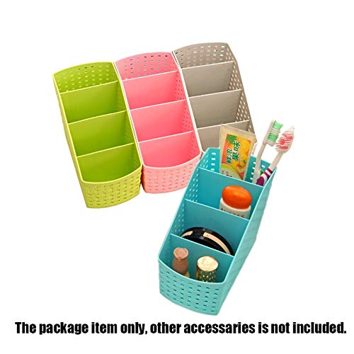 for Desktop - Plastic Storage Box Desktop 4 Grid Sub-Grid Case Multi-Function Storage Organizer for Remote Controller Holder