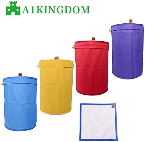 A1KINGDOM bubble bag 1-Gallon 4-Bag Set - Resins Herbal Ice Bubble Hash Bag Essence Extractor Kit- Free Carrying Bag and Pressing Screen Included
