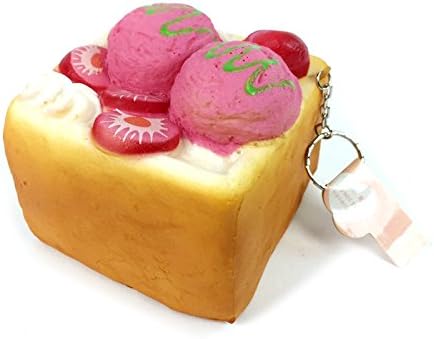 Japanese Scented Toast Squishy Key Chain Bag Accessories 1pc : Strawberry