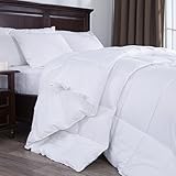 Puredown Lightweight White Down Alternative Comforter Duvet Insert, Peach Skin Fabric, Full/Queen Size