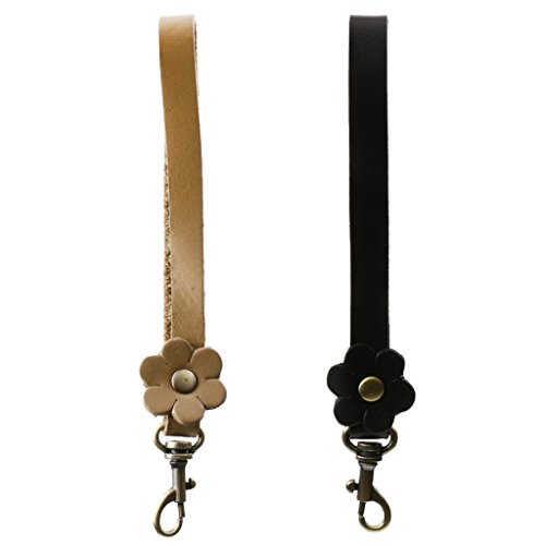 MonkeyJack 2 Pieces Leather Replacement Wrist Strap for Clutch/Wristlet/Purse/Key Chain