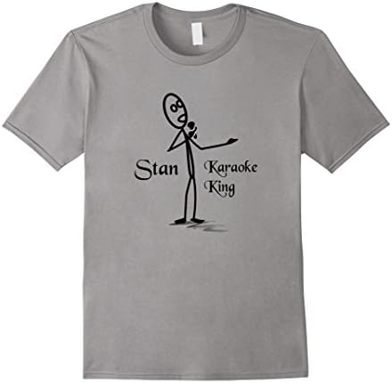 Men's Karoake King Singing T Shirt XL Slate
