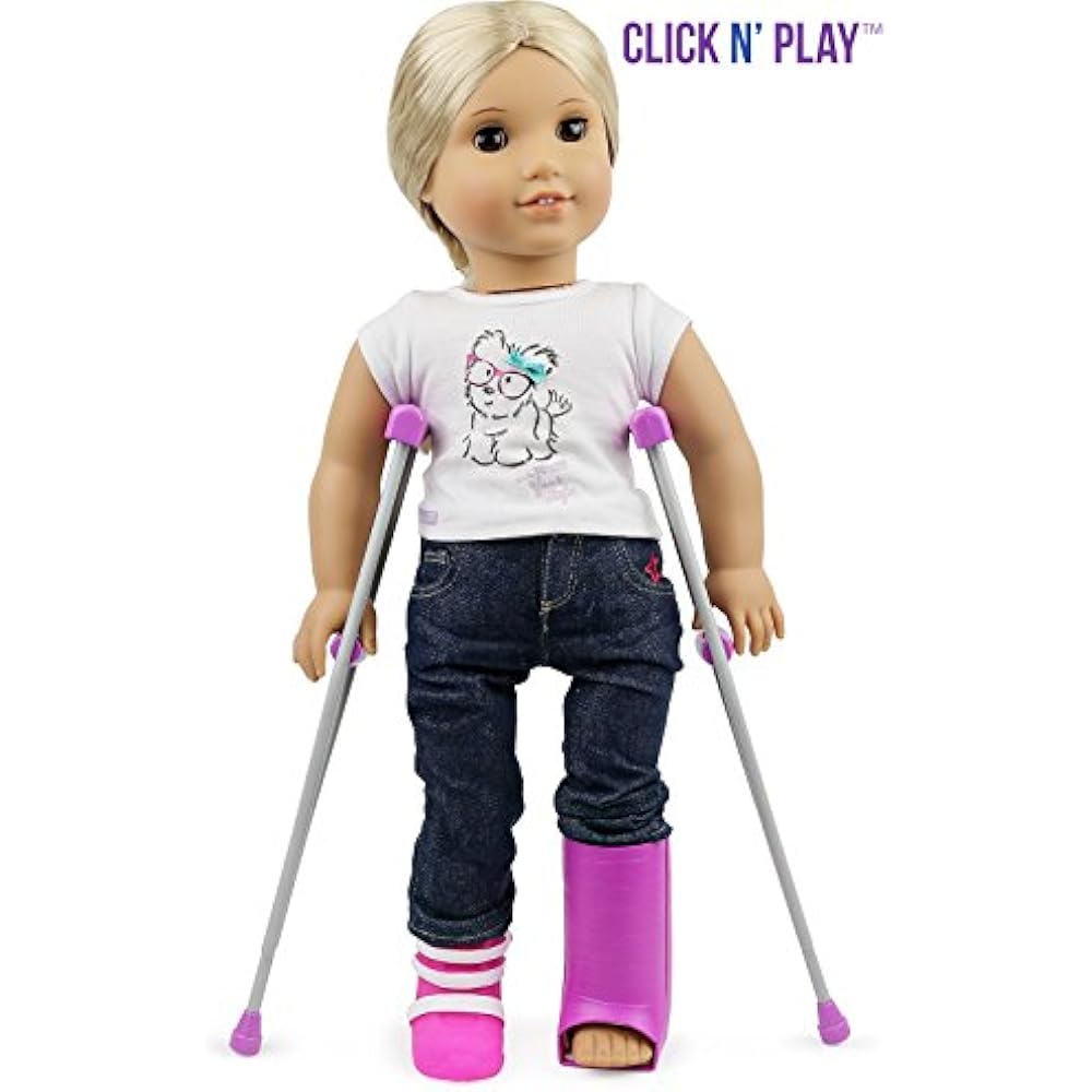 Click N&39 Play Doll Wheelchair And Crutches Set, Perfect For 18 Inch