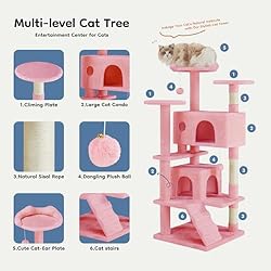 DUMOS 54-inch Indoor Cat Tree Tower –Multi-Level