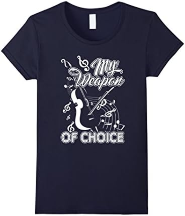 Womens Cello My Weapon Of Choice Funny Shirt Large Navy