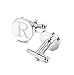 ORAZIO Mens Classic Engraved Initial Cufflinks Alphabet Letter Cufflinks Formal Kit Business Wedding Shirts R Sliver