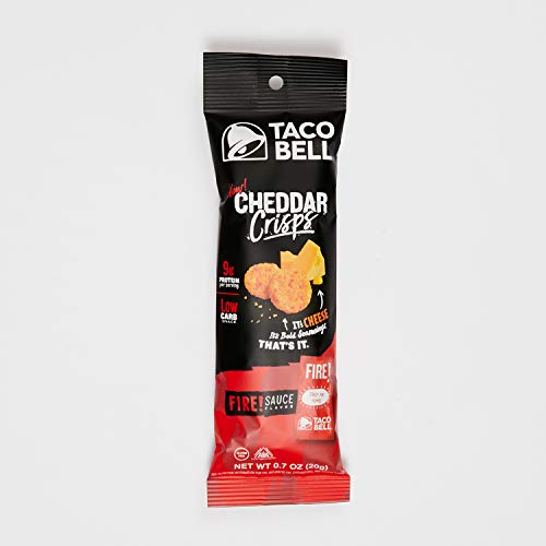 Taco Bell Cheddar Crisps Fire Flavor Keto Friendly, Low Carb Cheese