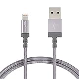 AmazonBasics Nylon Braided Lightning to USB A Cable, MFi Certified iPhone Charger, Dark Grey, 3-Foot - 10-Pack