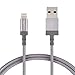 AmazonBasics Nylon Braided Lightning to USB A Cable, MFi Certified iPhone Charger, Dark Grey, 3-Foot - 10-Pack primary