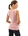 PattyBoutik Women's Cowl Neck Button Sleeveless Top (Pale Pink L)