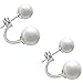 ANDI ROSE Fashion Jewelry 925 Sterling Silver Double Pearl Hoop Stud Earrings for Women Girls