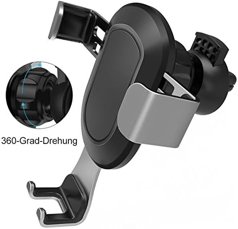 Car Phone Holder, Air Vent Gravity Sensing Auto Lock Metal Phone Mount Smart No Touch Design One hand Operate for iPhone X/8/7/6s/Plus/5S/4S, Samsung S8/S7/S6/Note and Other Smartphones
