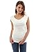 PattyBoutik Women Cowl Neck Ruched Double Layer Top (Ivory Small)