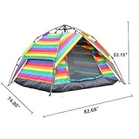 Navisima Instant Pop Up Tent - Automatic Hydraulic Camping Tent for 3 Person - Dome Tent for Outdoor Family Hiking, Backpacking, Camping (Rainbow - 1)