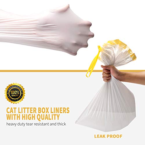 KONE Cat Litter Box Liners, Extra Durable Jumbo Drawstring Cat Litter Pan Bags Pet Cat Supplies, 14  - //coolthings.us