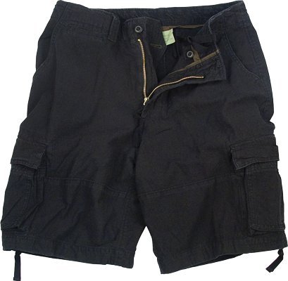 Rothco Vintage Infantry Shorts, Black, Large