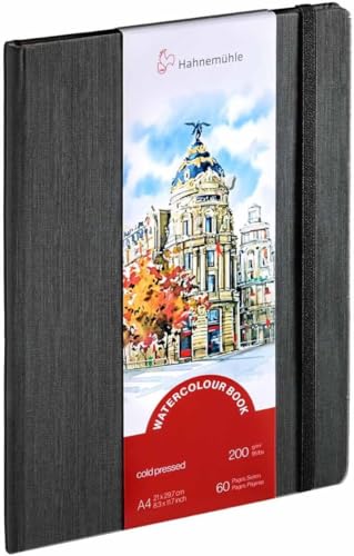 Hahnemühle Watercolour Book 200gsm Fine Grain 30 Sheets Natural White A4 Portrait Format