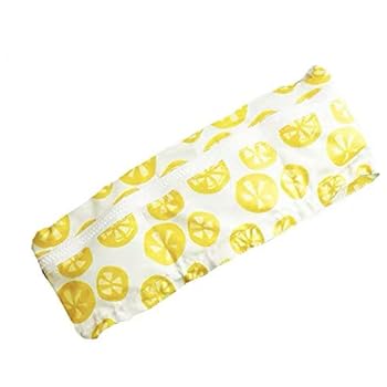 Stock Show Dog Cooling Bandana, Pet Dog Adjustable Ice Chill Out Collar Scarf with 5 Ice Packs for Summer (Lemon)