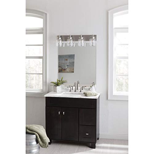 Calhoun Collection Brushed Nickel FourLight Farmhouse Bath Vanity Light LAVORIST