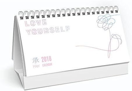 XBeshine BTS Love Yourslf Her 2018-2019 Photo Desk Calendar with Card Stickers