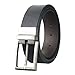 Men's Reversible Matte Black/Brown Leather Dress Belt 1.3