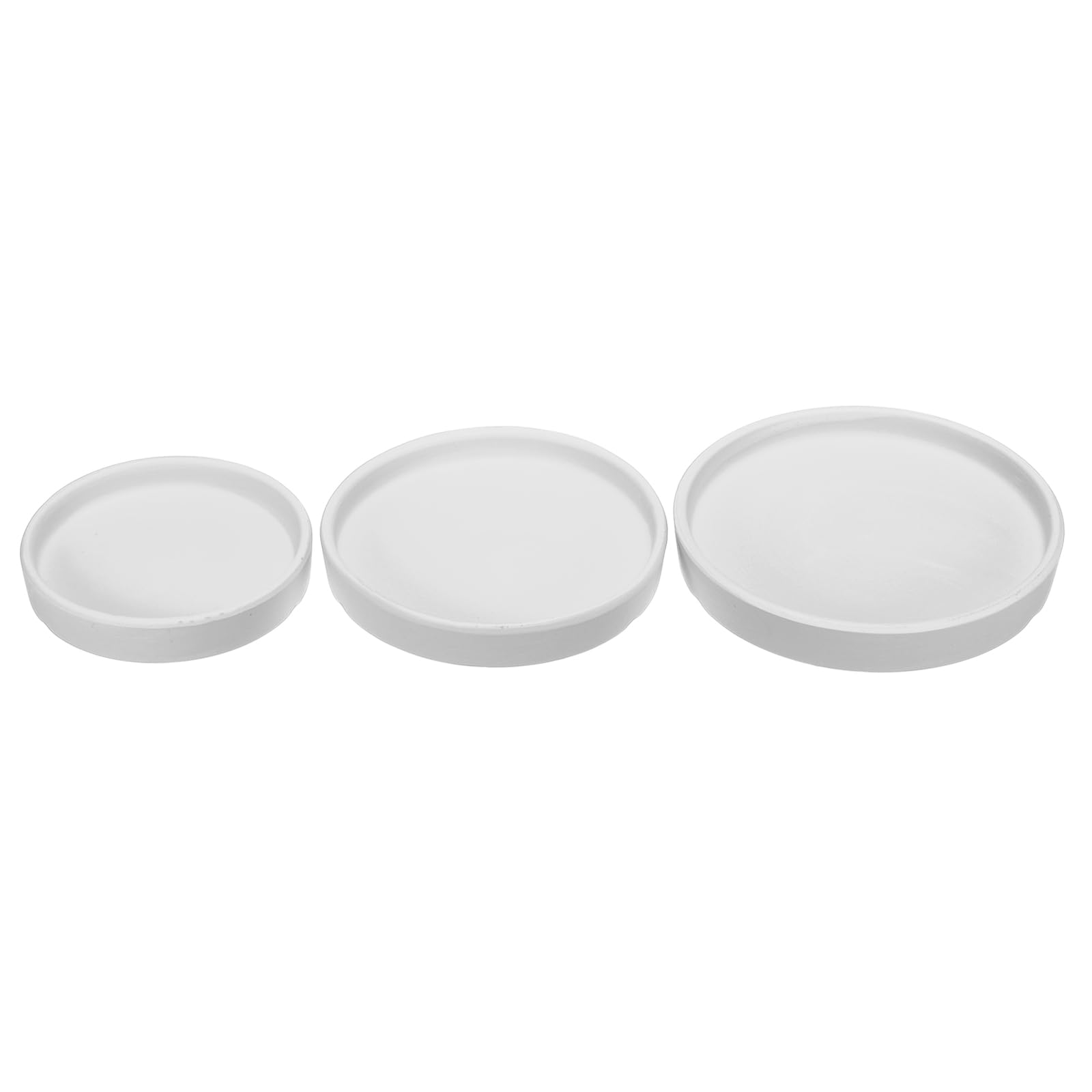 M METERXITY 3 Pack Planter Saucers - Ceramic Plant Tray Flower Pot Drip Trays Round Apply to Outdoor/Garden (4/5/6inch, White)